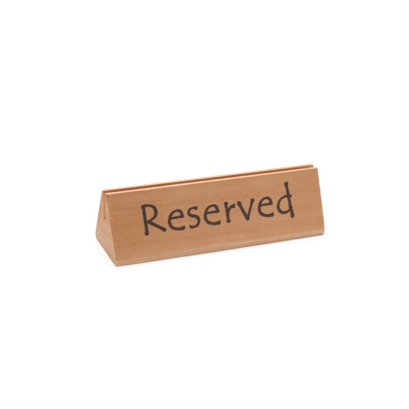 Chevalet de table "R&eacute;serv&eacute;" en bois r&eacute;sistant avec fente pour menu - Hendi