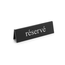 Chevalet de table "R&eacute;serv&eacute;" Noir & Blanc, 130x30x38mm - Hendi