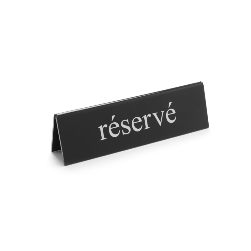 Chevalet de table "R&eacute;serv&eacute;" Noir & Blanc, 130x30x38mm - Hendi