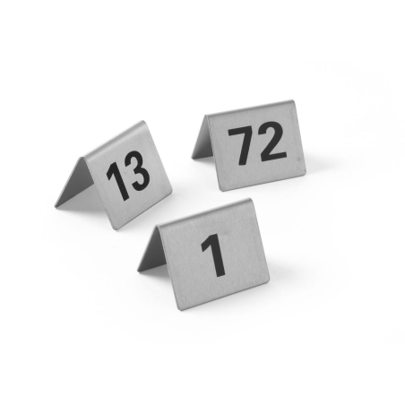 Chevalets de table num&eacute;rot&eacute;s 1-12, Acier Inoxydable, 50x35x40mm - Hendi