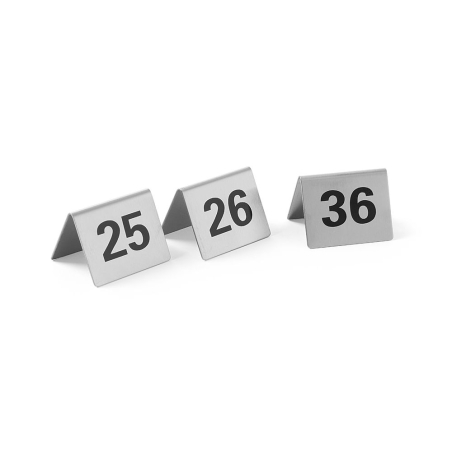 Chevalets de table num&eacute;rot&eacute;s 25-36, Set de 12 marque-places, 50x35x40mm - Hendi