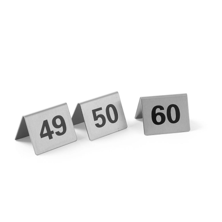 Chevalets de Table Num&eacute;rot&eacute;s en Inox 18/0, Lot Num&eacute;ros 49-60 - Hendi