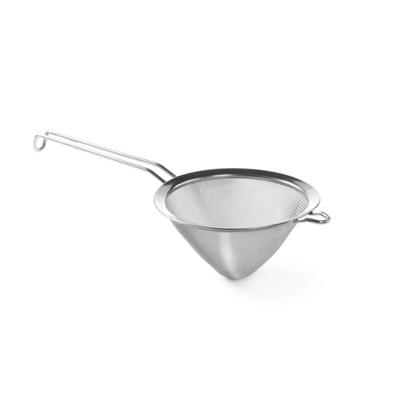 Chinois de Cuisine Professionnel &agrave; Maille Fine, Acier Inox, 415x160mm - Hendi