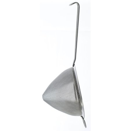 Chinois de Cuisine Professionnel &agrave; Maille Fine, Acier Inox, 415x160mm - Hendi