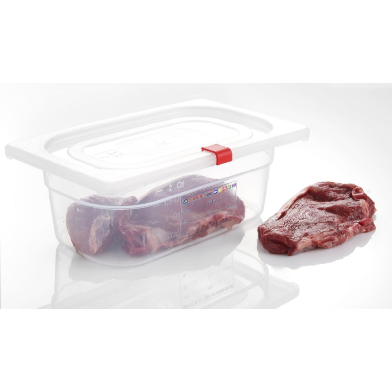Clips de couvercle rouge pour bo&icirc;tes de stockage alimentaire HACCP, lot de 12 - Hendi
