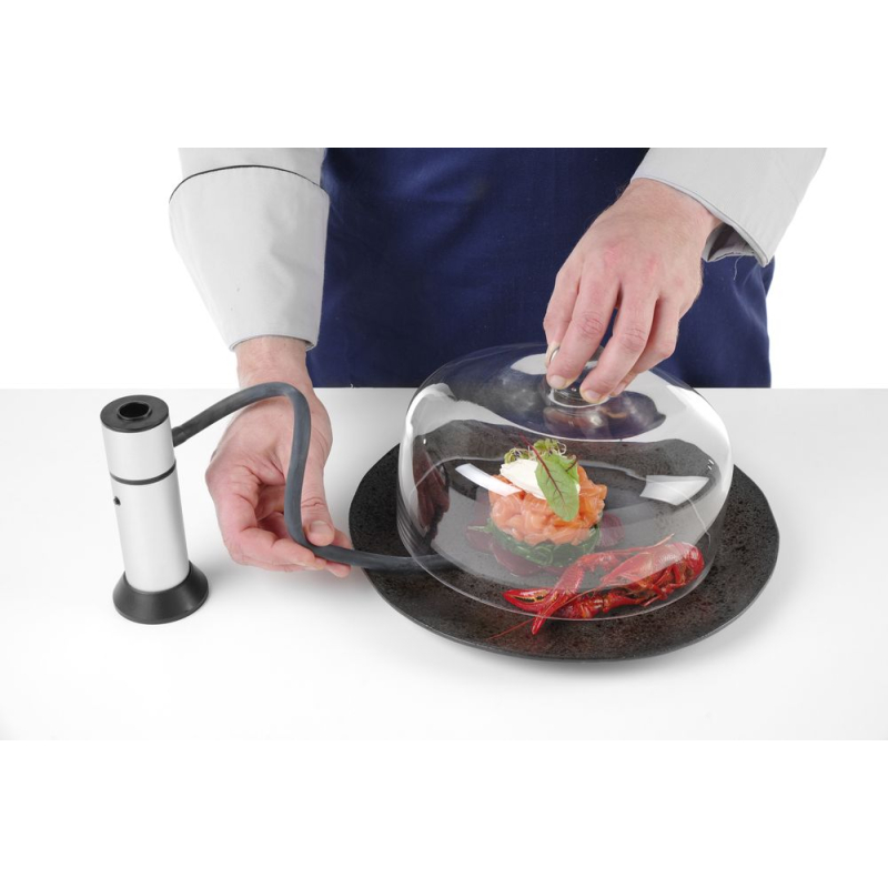 Cloche en Verre pour Fumoir Professionnel, Pr&eacute;sentation Spectaculaire, ⌀275x(H)140mm - Hendi