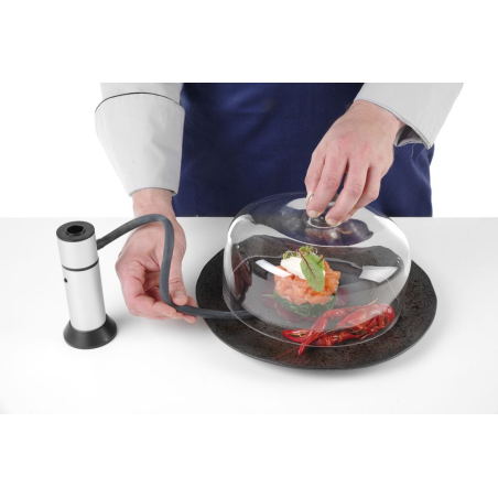 Cloche en Verre pour Fumoir Professionnel, Pr&eacute;sentation Spectaculaire, ⌀275x(H)140mm - Hendi
