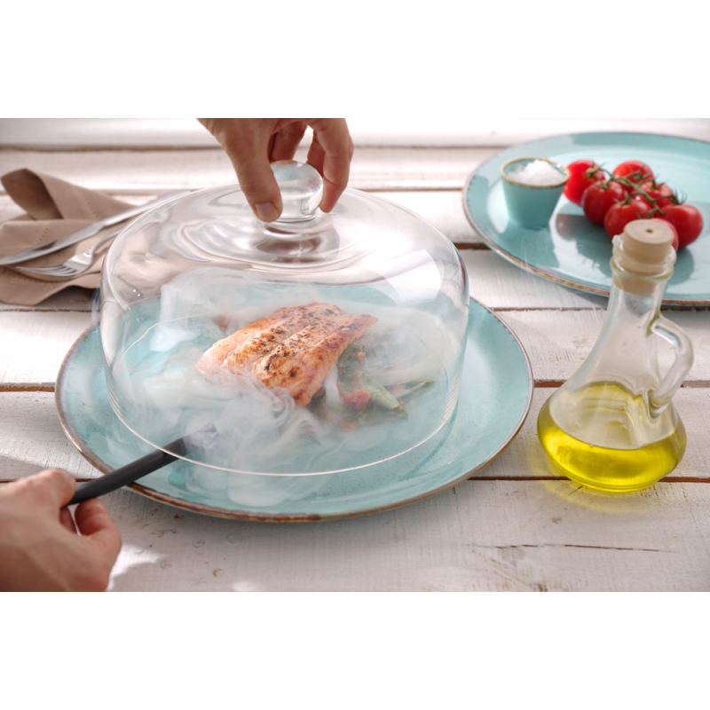 Cloche en Verre pour Fumoir Professionnel, Pr&eacute;sentation Spectaculaire, ⌀275x(H)140mm - Hendi