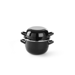 Cocotte &agrave; Moules &Eacute;maill&eacute;e Noire, 2,5L, &Oslash;200mm - Hendi