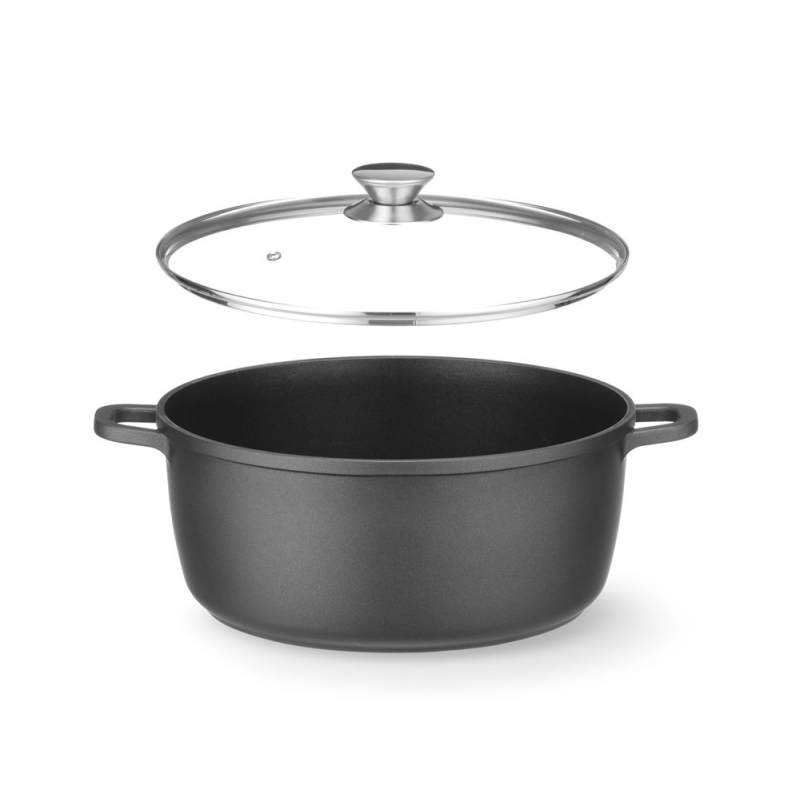 Cocotte antiadh&eacute;sive aluminium moul&eacute;, 9L, induction et four 250&deg;C - Hendi