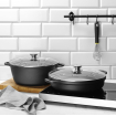 Cocotte en aluminium moul&eacute; antiadh&eacute;sif PTFE, 7L, compatible induction et four 250&deg;C - Hendi
