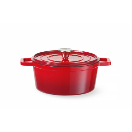 Cocotte Ovale en Fonte &Eacute;maill&eacute;e 3,7L Rouge - Hendi
