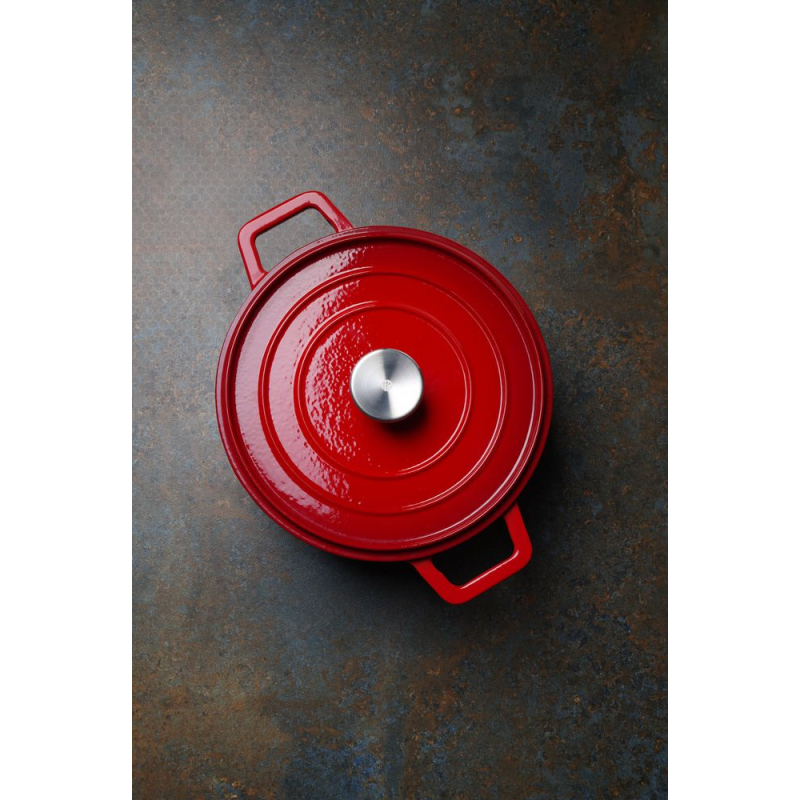 Cocotte Ovale en Fonte &Eacute;maill&eacute;e 3,7L Rouge - Hendi