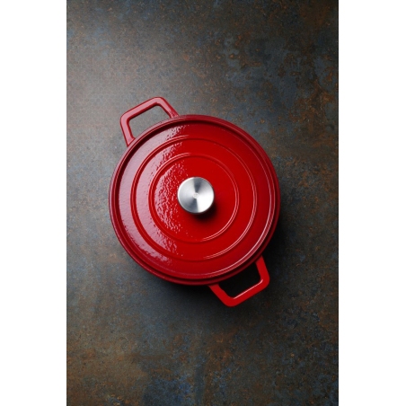 Cocotte Ovale en Fonte &Eacute;maill&eacute;e 3,7L Rouge - Hendi
