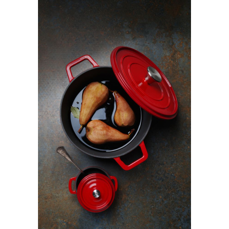 Cocotte Ovale en Fonte &Eacute;maill&eacute;e 3,7L Rouge - Hendi