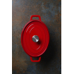 Cocotte Ovale en Fonte &Eacute;maill&eacute;e Rouge 4,4L, 36,5x29 cm, Induction - Hendi