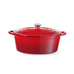 Cocotte Ovale en Fonte &Eacute;maill&eacute;e Rouge 6,88L, Compatible Induction - Hendi