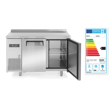 Cong&eacute;lateur Comptoir Professionnel Kitchen Line 2 Portes 220L 230V/550W (1200x600x886mm) - Hendi