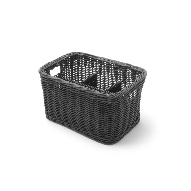 Corbeille &agrave; Couverts Noire Professionnelle 4 Compartiments (260x180x150mm) - Hendi