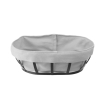 Corbeille &agrave; pain ovale avec sachet gris, finition noir mat - Hendi