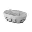 Corbeille &agrave; pain ovale avec sachet gris, finition noir mat - Hendi
