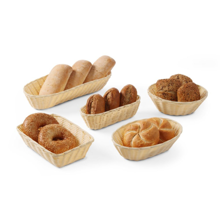 Corbeille &agrave; pain ovale en Poly-rotin, 225x130x55mm - Hendi