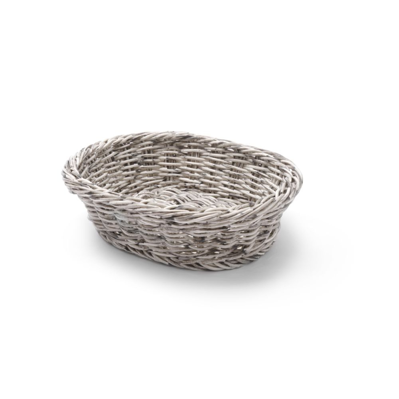 Corbeille &agrave; pain ovale en polypropyl&egrave;ne, gris clair, 250x190mm - Hendi