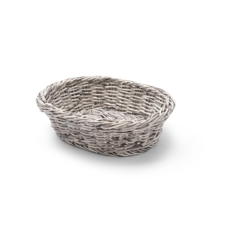Corbeille &agrave; pain ovale en polypropyl&egrave;ne, gris clair, 250x190mm - Hendi