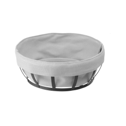 Corbeille &agrave; Pain Ronde avec Sac Lavable, Finition Noir Mat - Hendi