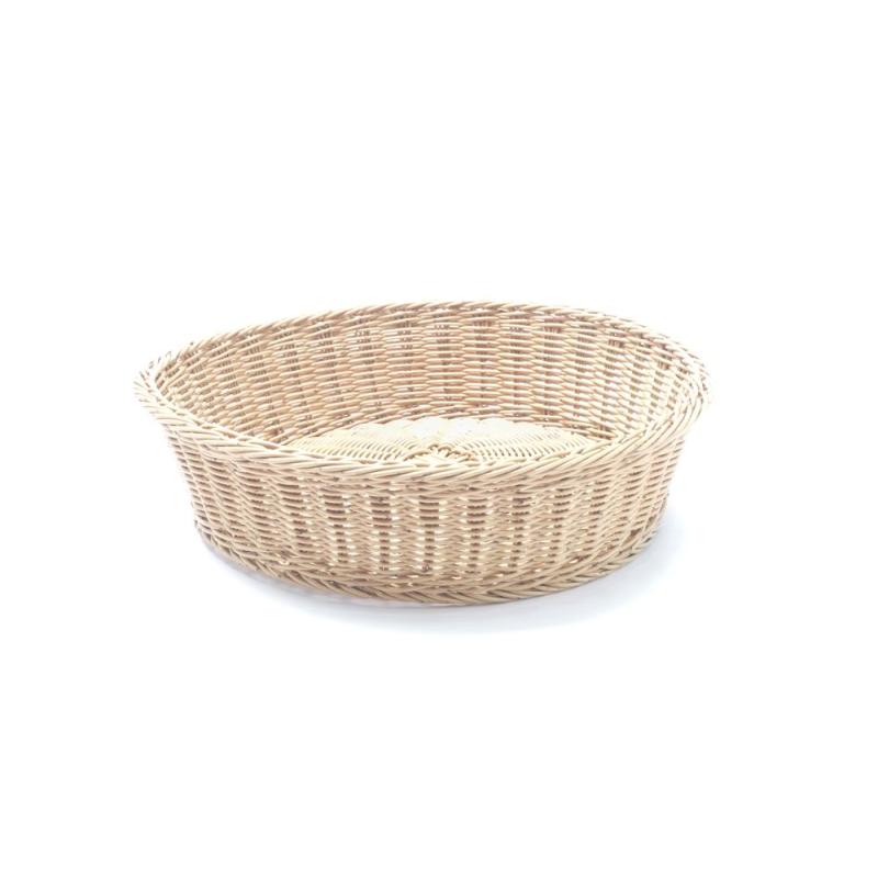 Corbeille &agrave; pain ronde en fil d'inox tr&egrave;s r&eacute;sistante, Beige, ⌀400x90mm - Hendi