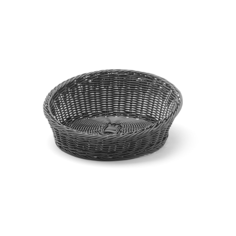 Corbeille &agrave; Pain Ronde Noire Polypropyl&egrave;ne (PP), ⌀310x120mm - Hendi