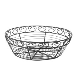 Corbeille en fil d&eacute;corative ronde noire, ⌀250x80mm, r&eacute;f&eacute;rence 425862 - Hendi