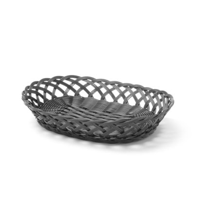 Corbeille Tress&eacute;e Ovale Noire en Polypropyl&egrave;ne 320x230x(H)55mm - Hendi