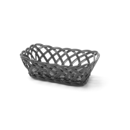 Corbeille Tress&eacute;e Rectangulaire Noire en Polypropyl&egrave;ne 225x150mm - Hendi