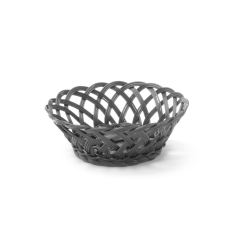 Corbeille Tress&eacute;e Ronde Noire en Polypropyl&egrave;ne (&Oslash;200xH65mm) - Hendi