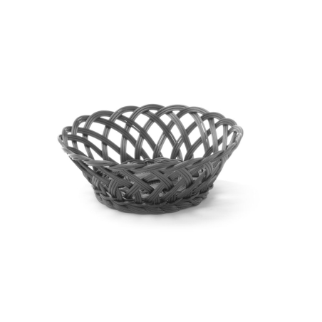 Corbeille Tress&eacute;e Ronde Noire en Polypropyl&egrave;ne (&Oslash;200xH65mm) - Hendi