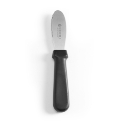 Couteau &agrave; beurre crant&eacute; professionnel, acier inoxydable noir, 210mm - Hendi