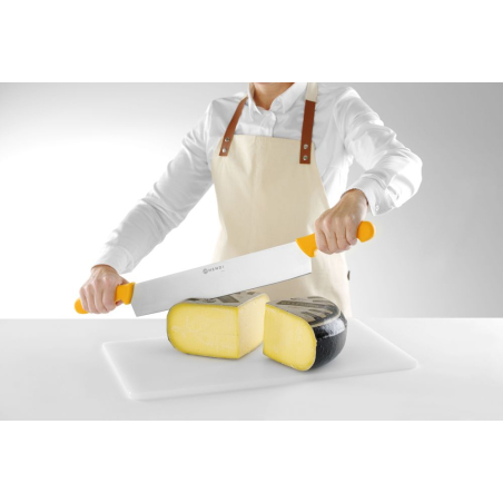 Couteau &agrave; Fromage Professionnel Double Manche Lame Inoxydable 655mm Orange - Hendi