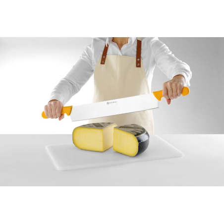 Couteau &agrave; Fromage Professionnel Double Manche Lame Inoxydable 655mm Orange - Hendi