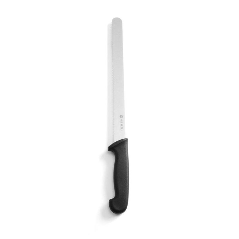 Couteau &agrave; pain scie professionnel, lame 430mm, manche noir - Hendi