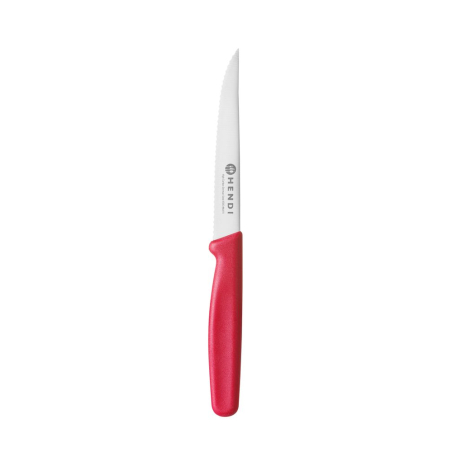 Couteau &agrave; Tomates Professionnel Lame Dent&eacute;e Rouge 214mm - Hendi