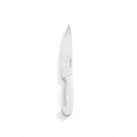 Couteau de chef professionnel 320mm lame inox, Manche Blanc - Hendi
