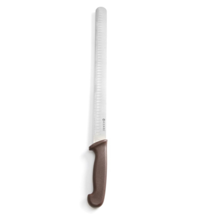 Couteau de Cuisine Professionnel pour Jambon et Saumon, Brun 490mm - Hendi
