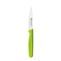 Couteau &eacute;plucheur de cuisine professionnel, lame pointue, 192mm, Vert - Hendi