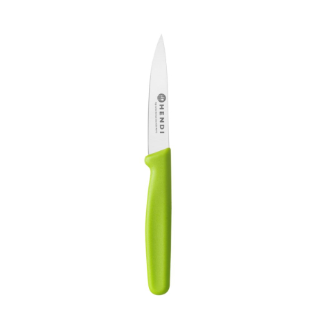 Couteau &eacute;plucheur de cuisine professionnel, lame pointue, 192mm, Vert - Hendi
