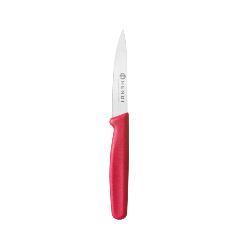 Couteau &eacute;plucheur pointu professionnel rouge, L 192mm - Hendi
