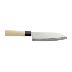 Couteau japonais Santoku 290mm, pour hacher, couper et &eacute;mincer, Bois clair - Hendi