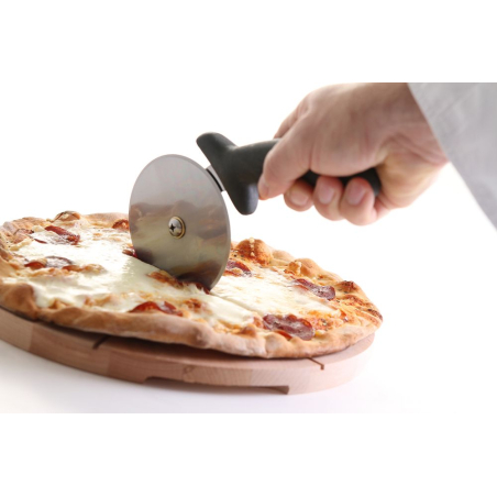 Couteau Roulette &agrave; Pizza Professionnel HACCP Lame Inox Noir - Hendi