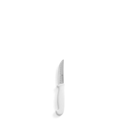 Couteau universel court de cuisine professionnel, lame 90mm, poign&eacute;e blanche - Hendi