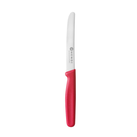Couteau universel de cuisine professionnel, lame inox 112mm, manche ergonomique rouge - Hendi
